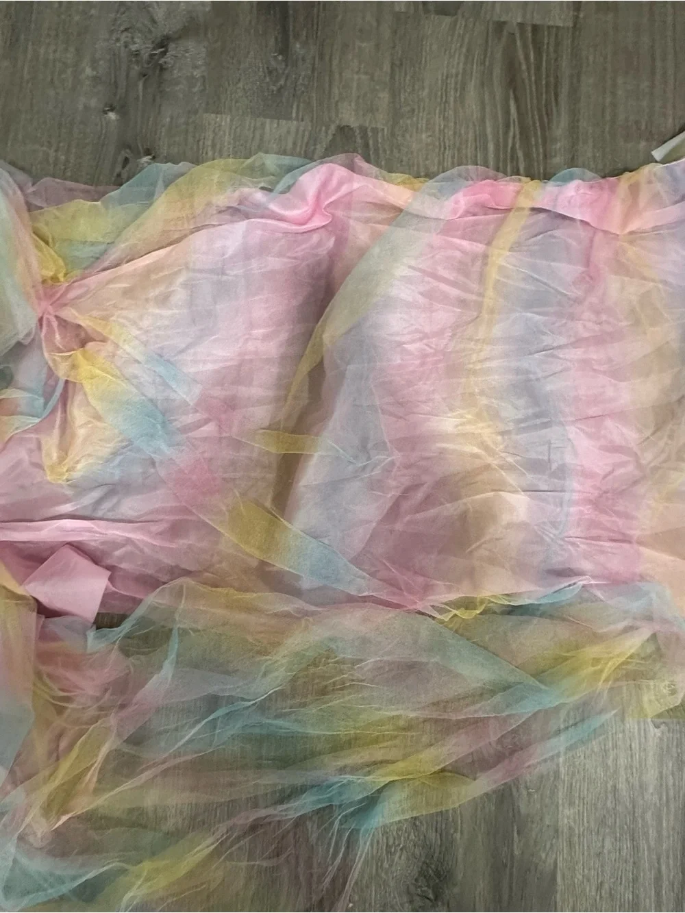6ft Pastel Tulle Table Skirt - Soft Pink, Peach & Lavender